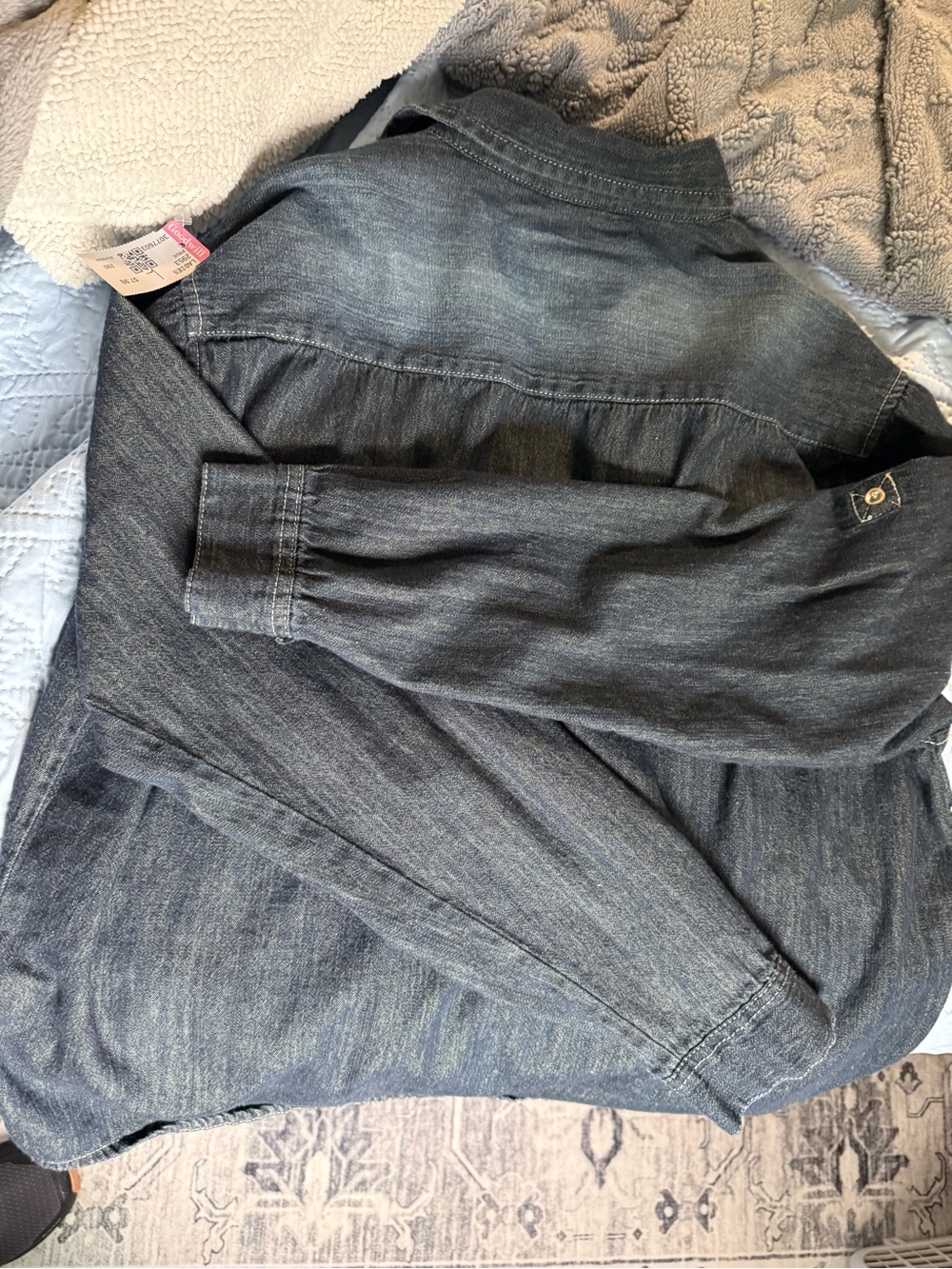 Ditch Plains New York Women’s Large Denim Pearl Snap Western Shirt - Picture 10 of 16